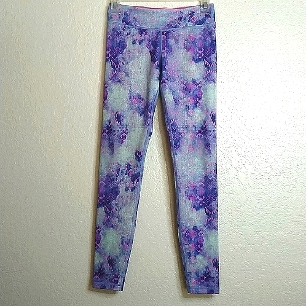 Ivivva by Lululemon tie dye abstract full length leggings sz 12